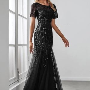 Ever pretty Black Formal sequin gown